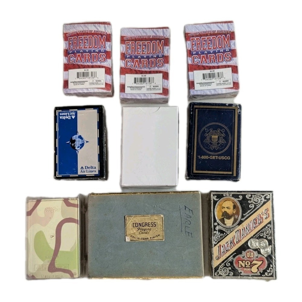 Vintage Playing Card Lot of 10 - Sealed Delta Airlines, Jack Daniels, Iraqi Most - Picture 2 of 15